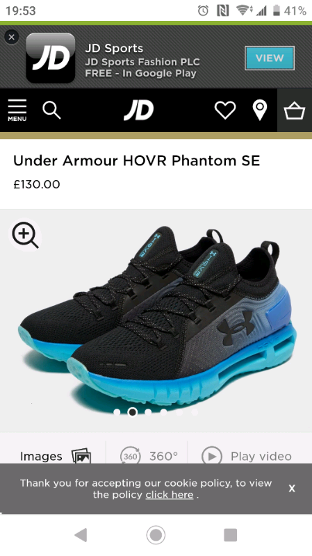 under armor hovr mens blue